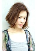 大人美人前髪ボブ外国人風カラークールミディアム立体感