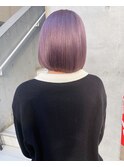 パールラベンダー_ボブカット_ラベンダーアッシュ_ワンレンボブ2