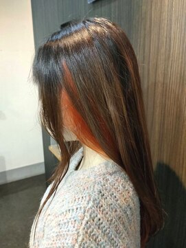ヘアーメイク ドット(HairMakeDOT) オレンジ可愛いインナーカラー