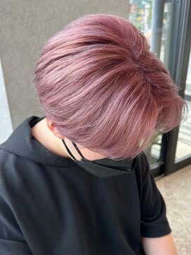 アース 高崎店(HAIR & MAKE EARTH) ピンクベージュ_センターパート_パールカラー