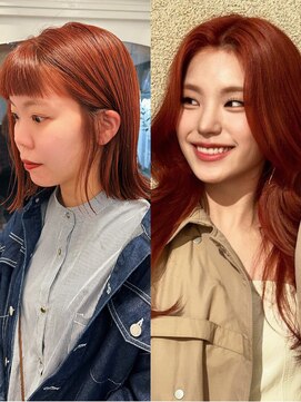 ラレイ ハラジュク(Lalei harajuku) 【白石】ITZYイェジ風ブリーチなしのテラコッタオレンジ!