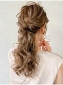 ヘアアレンジくるりんぱ大人ガーリー編みおろし#06af0207