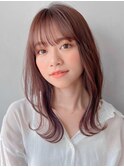 エアリーカールデジタルパーマくびれヘアシースルーバング