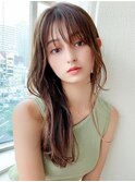 後れ毛が可愛い顔周りレイヤー/ナチュラルアッシュ/顔周り
