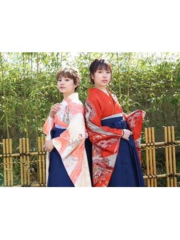 【卒業式】袴着付け＋ヘアセット￥14300★2026年卒業式のご予約受付中※電話予約のみ