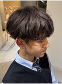 シャドウパーマ　平井　メンズパーマ　マッシュ