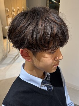 シャドウパーマ　平井　メンズパーマ　マッシュ