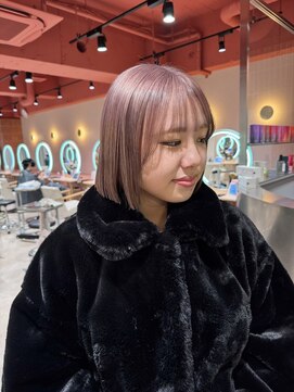 落ちる黒染め/ホワイトピンクミルクティーグレー【NOKA】