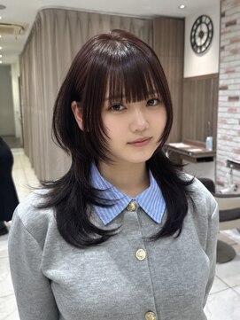 アッシュ 新杉田店(Ash) くびれウルフレイヤー×チェリーブラウン