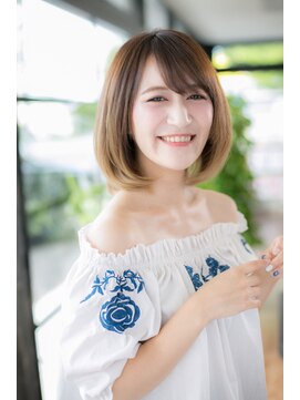 エヌアンドエー 草加店(N&A) 鎖骨ミディアム×ボブ斜めバング