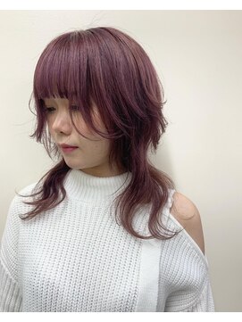 サンクエスト 朝霞店 個性派ウルフ×ピンクパープル