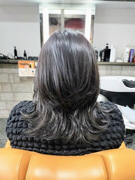 櫛の屋浜口店 ハッシュカット／韓国風ウルフ×ブルーバイオレット