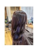 20代30代40代インナーカラー★青紫