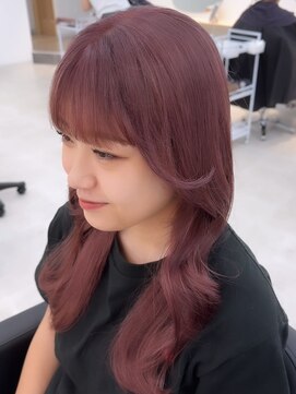 ソソ(soso.) ピンクラベンダーブラウン/顔まわりカット