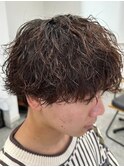 波巻きパーマメンズパーマメンズヘアツーブロックツイストパーマ