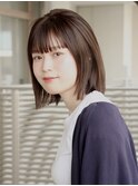 簡単スタイリング大人のカジュアルぱつっとボブ×透明感カラー