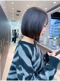 切りっぱなしボブ×髪質改善/縮毛矯正/黒髪前髪小顔カット[横浜]