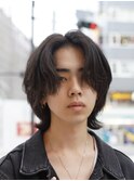 メンズミディアムパーマボブウルフカット緩めスパイラルパーマ