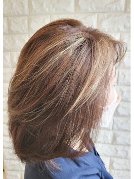 松本平太郎美容室 吉祥寺パートファイブ(PART5) ミディアムレイヤーボブ×イノアカラー×ハイライト