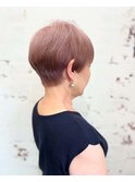 ショートデザイン×ピンクグレージュ（70代女性）