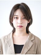 ミディアム・ボブ/絶壁解消/前髪なし/20代/30代/面長