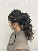 ポニーテール/ゆるふわヘア/お呼ばれヘア