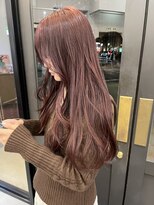 ヘアーアイスカルテット(HAIR ICI QUARTET)&nbsp;ブリーチなしダブルカラーピンクベージュ×艶髪ロング