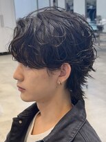 フィフス 大分(fifth)&nbsp;大分シャドウパーマメンズカットラウンドマッシュセンターパート