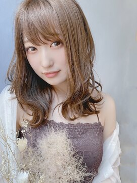 ラファンジュ ヘアー(Rohange hair) 【Rohange】ベージュ×ノームコアミディ#ハイライトカラー#小顔