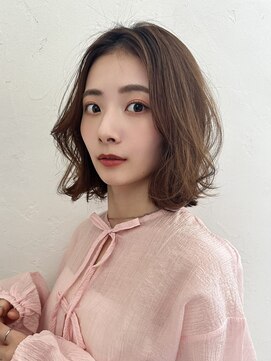 ジョエミバイアンアミ(joemi by Un ami) 【joemi】切りっぱなしボブ美髪ピンクブラウンベース(小倉太郎