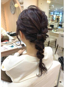 クロップ エス 湘南辻堂(crop es) cropes辻堂谷川　お呼ばれヘア　編みおろし