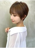 ショート×ハイライト白髪ぼかし×小顔ショート[心斎橋]