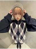 前髪/アンブレラカラー/こなれミディ/イメチェン/ウェーブパーマ