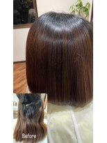 オルブライト(Albright) 地毛風ストレートBeforeafter