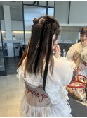 ハーフツイン三つ編み