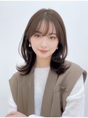 20代30代アッシュグレージュミディアムウルフ伸ばしかけ抜け感