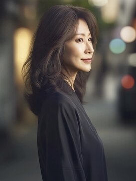 アルトリスト(Altruist Aging×HAIR&SPA) ★ダークアッシュ大人ガーリーボブ着物ミディアムレイヤーカット