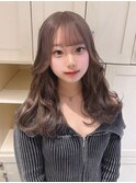 12625ミルクティーベージュ韓国風巻きホワイトブロンドロング