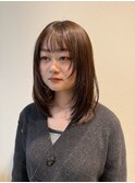 シャギーカット/オリーブグレージュ/大人可愛い/小顔カット