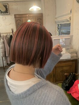 【トレンドのダブルカラーやデザインカラー】高い技術力で貴方だけの立体的なデザインをご提供★透明感♪