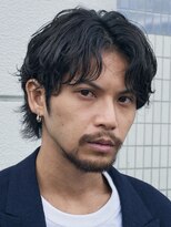 フィフスパーク(fifth PARK) 大人緩めシャドウフェザーパーマメンズカットセンターパート渋谷