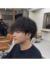 【メンズパーマ限定】カット＋ツイストスパイラル系パーマ＋眉カット