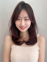 アグノス 青山(Agnos) イメチェン 前髪 ピンクベージュ ブラウン レイヤーカット