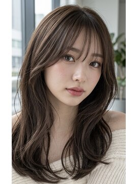 ヘアーエボリューション 柔らか透明感ブラウン×小顔くびれレイヤー