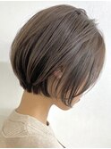ショートボブショートカット丸みショート寒色カラーアッシュ