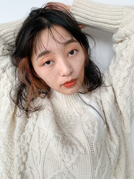 アンドスタイル(&style) 【大名店 江藤】インナーカラー オレンジベージュ