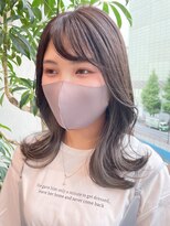 イヤリングカラーカラーグレー/韓国風インナーカラー