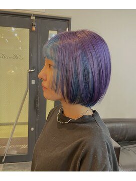 ミミ ブランシェ(Mimi Branche) ハイトーンカラー/ラベンダーベージュ/ ボブ/ ツートンカラー