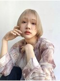 大人ショートボブ ミニボブ前髪ありマッシュ丸顔面長絶壁 K0301