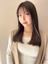 トゥルーズ 梅田店(TLUUS)&nbsp;TLUUS前髪パーマグレーベージュレイヤーロングアッシュカラー